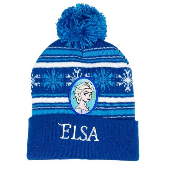 DISNEY FROZEN Bommelmütze Die Eiskönigin Elsa - Kinder Mütze Gr. 52 oder 54, in Blau mehr