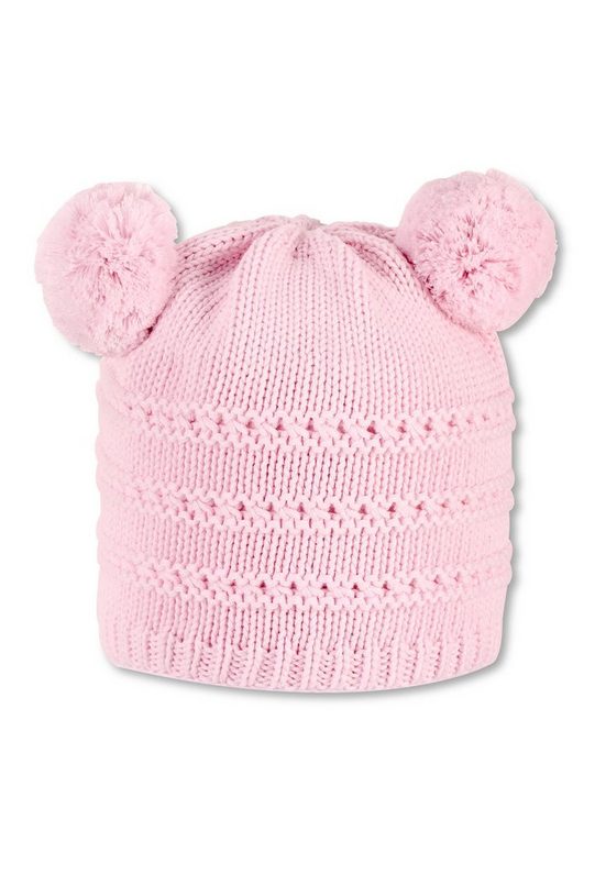 STERNTALER® Strickmütze Strickmütze (1-St) Kinder Strickmütze - Baby Mütze in Häkeloptik und zwei Pompons - Baby Strickhut Gefütterte für Kinder mit Pompons, gefüttert mit Fleece - Wintermütze Baby mehr