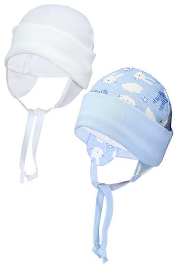 TUPTAM Erstlingsmütze TupTam Baby Erstlingsmütze mit Ohrenklappen 2er Pack mehr Schlussverkauf