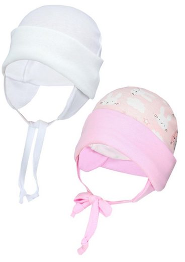 TUPTAM Erstlingsmütze TupTam Baby Erstlingsmütze mit Ohrenklappen 2er Pack mehr Schlussverkauf