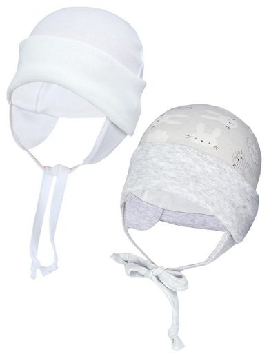 TUPTAM Erstlingsmütze TupTam Baby Erstlingsmütze mit Ohrenklappen 2er Pack mehr Fabrikverkauf