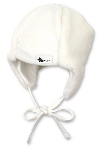 STERNTALER® Schlupfmütze Mütze (1-St., Wintermütze mit Bärchen Motiv, Bindeband und Ohrenschutz) Baby Beanie Mütze aus weichem Teddyflausch unifarben mehr
