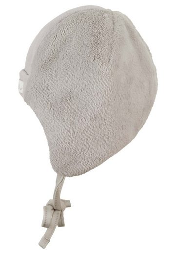 STERNTALER® Schlupfmütze Mütze (1-St., Wintermütze mit Bärchen Motiv, Bindeband und Ohrenschutz) Baby Beanie Mütze aus weichem Teddyflausch unifarben mehr Fabrikverkauf