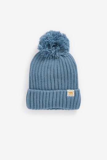 NEXT Bommelmütze Gerippte Strickmütze mit Bommel 1-St mehr Meist gekauft