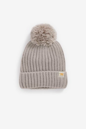 NEXT Bommelmütze Gerippte Strickmütze mit Bommel 1-St mehr Meist gekauft