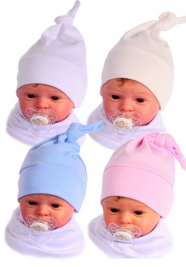 LA BORTINI Erstlingsmütze Baby Mütze Baby Mützchen Knotenmütze für Neugeborene mehr