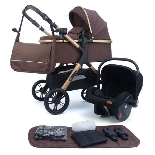 PIXINI Kombi-Kinderwagen Pixini Nelio Kinderwagen 3in1 Set Sonnenverdeck mehr