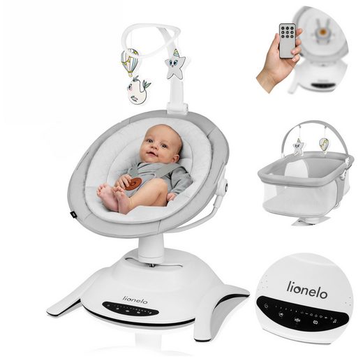 LIONELO Babywippe Bella und Bella Set 360' drehbarer Sitz, 12 beruhigende Melodien mit Lautstärkeregelung mehr