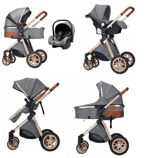 CASILOO® Kombi-Kinderwagen 3in1 Kombikinderwagen Kinderwagen Babywanne Buggy + Auto Babyschale mehr
