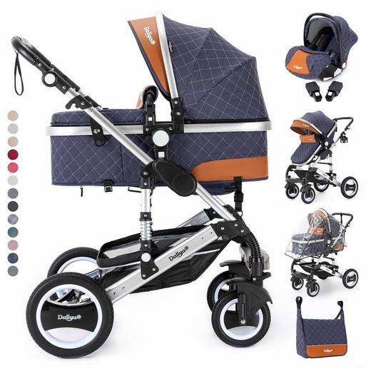 DALIYA® Kombi-Kinderwagen BAMBIMO 3in1 Kinderwagen & Buggy, Babyschale mit Adapter, Alu-Rahmen (15-tlg), 3in1 Kinderwagen, Babywanne & Buggy, Babyschale, Adapter, Wickeltasche mehr