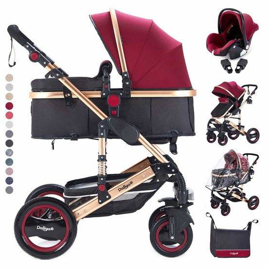 DALIYA® Kombi-Kinderwagen BAMBIMO 3in1 Kinderwagen & Buggy, Babyschale mit Adapter, Alu-Rahmen (15-tlg), 3in1 Kinderwagen, Babywanne & Buggy, Babyschale, Adapter, Wickeltasche mehr Outlet