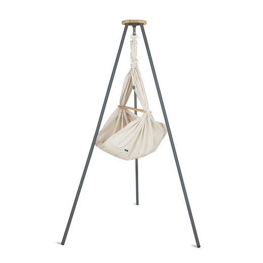 PAULI & CO® Babywippe Federwiege BASIC SET, Vanille + Tripod SMART matt weiß mehr Fabrikverkauf
