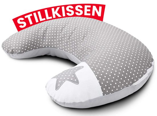 AMILIAN Stillkissen Lagerungskissen - Seitenschläferkissen - Stillkissen klein Schwangerschaftskissen zum Schlafen, pregnancy pillow mit Füllung inkl. Bezug mit Stickerei (60x42 cm), für Mütter und Babys mehr Kostenloser Versand international