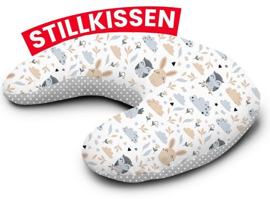 AMILIAN Stillkissen Lagerungskissen - Seitenschläferkissen - Stillkissen klein Schwangerschaftskissen zum Schlafen, pregnancy pillow mit Füllung inkl. Bezug mit Stickerei (60x42 cm), für Mütter und Babys mehr Kostenloser Versand international