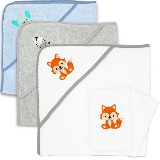 BABYKAJO Kapuzenhandtuch Frottee (1, 1-St), Kuschliges Baby Handtuch mit Waschlappen mehr Begrenzte Freigabe
