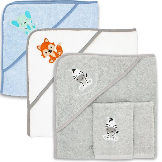 BABYKAJO Kapuzenhandtuch Frottee (1, 1-St), Kuschliges Baby Handtuch mit Waschlappen mehr Begrenzte Freigabe