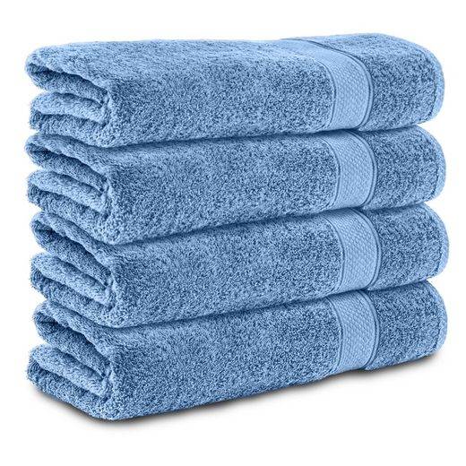 KOMFORTEC Badetücher 100% Baumwolle, 470 g/m² Frottee (4-St), Handtücher 70x140 cm Set, Weich mehr Nur noch ein Tag übrig