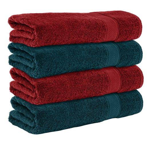 KOMFORTEC Badetücher 100% Baumwolle, 470 g/m² Frottee (4-St), Handtücher 70x140 cm Set, Weich mehr Riesige Rabatte