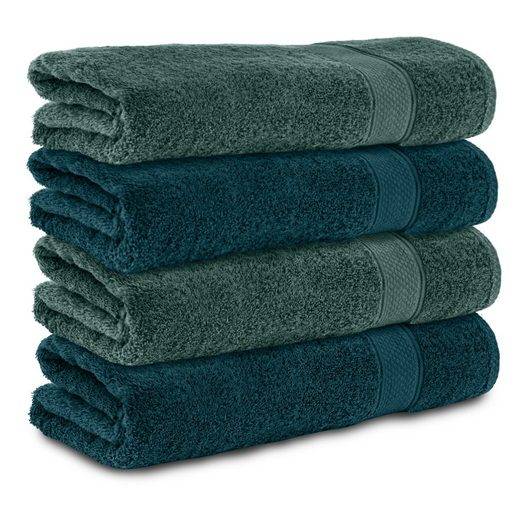 KOMFORTEC Badetücher 100% Baumwolle, 470 g/m² Frottee (4-St), Handtücher 70x140 cm Set, Weich mehr Riesige Rabatte