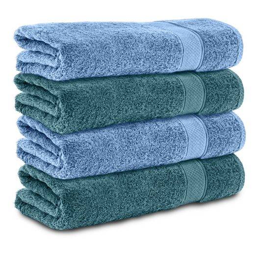 KOMFORTEC Badetücher 100% Baumwolle, 470 g/m² Frottee (4-St), Handtücher 70x140 cm Set, Weich mehr Riesige Rabatte