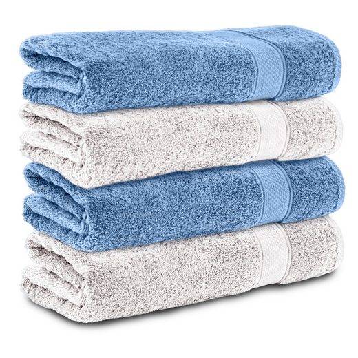KOMFORTEC Badetücher 100% Baumwolle, 470 g/m² Frottee (4-St), Handtücher 70x140 cm Set, Weich mehr Kostenloser Versand international