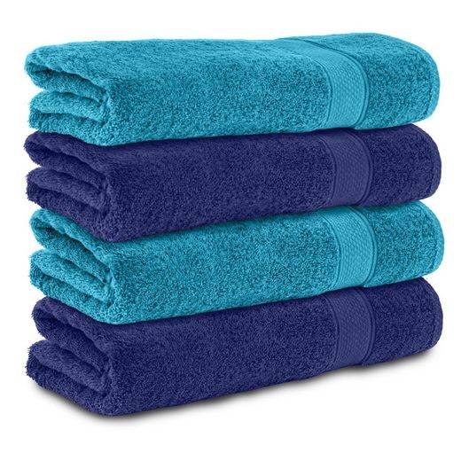 KOMFORTEC Badetücher 100% Baumwolle, 470 g/m² Frottee (4-St), Handtücher 70x140 cm Set, Weich mehr Fabrikladen
