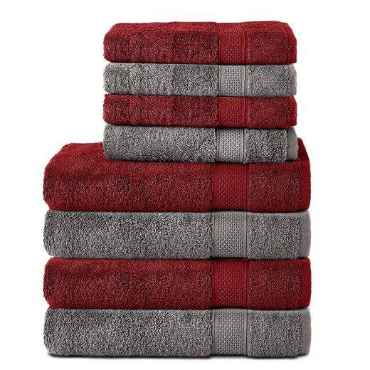 KOMFORTEC Handtuch Set 100% Baumwolle, 4 Badetücher 70x140 und 4 Handtücher 50x100 cm Frottee (Packung, 8-St), Badehandtuch & XXL Saunatuch, Weich, Towel, Groß mehr Verkauf