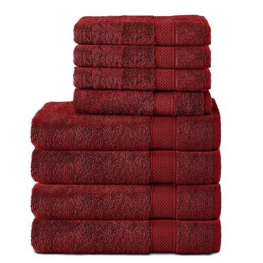 KOMFORTEC Handtuch Set 100% Baumwolle, 4 Badetücher 70x140 und 4 Handtücher 50x100 cm Frottee (Packung, 8-St), Badehandtuch & XXL Saunatuch, Weich, Towel, Groß mehr Verkauf