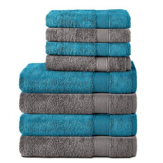 KOMFORTEC Handtuch Set 100% Baumwolle, 4 Badetücher 70x140 und 4 Handtücher 50x100 cm Frottee (Packung, 8-St), Badehandtuch & XXL Saunatuch, Weich, Towel, Groß mehr Hotsell