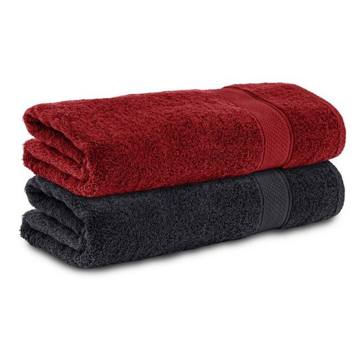 KOMFORTEC Badetücher 100% Baumwolle, 470 g/m² Frottee (2-St), Handtücher 70x140 cm Set, Weich mehr Kauf eins, bekomm eins gratis