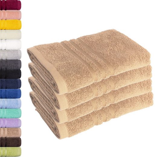 LAVEA Handtuch Elena 50x100cm aus 100% Baumwolle, fusselfreies, pflegeleichtes hautfreundliches Handtuch-Set (Set, 4-St), einzigartig weiche Frottee Handtücher für jeden Hauttyp geeignet mehr Super Rabatt