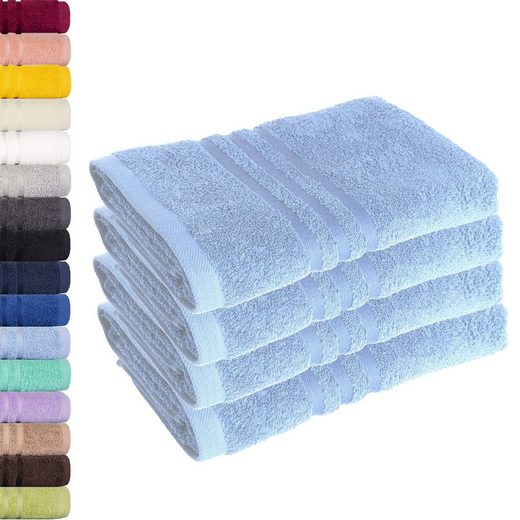 LAVEA Handtuch Elena 50x100cm aus 100% Baumwolle, fusselfreies, pflegeleichtes hautfreundliches Handtuch-Set (Set, 4-St), einzigartig weiche Frottee Handtücher für jeden Hauttyp geeignet mehr Super Rabatt