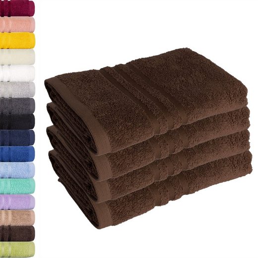LAVEA Handtuch Elena 50x100cm aus 100% Baumwolle, fusselfreies, pflegeleichtes hautfreundliches Handtuch-Set (Set, 4-St), einzigartig weiche Frottee Handtücher für jeden Hauttyp geeignet mehr Super Rabatt