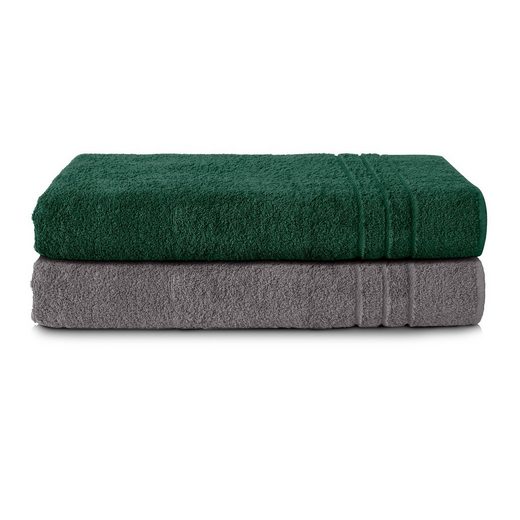 KOMFORTEC Saunatuch 80x200 cm Saunatücher Set aus 100% Baumwolle Frottee (2-St), XXL, Weich, Groß, Schnelltrocknend mehr Riesige Rabatte