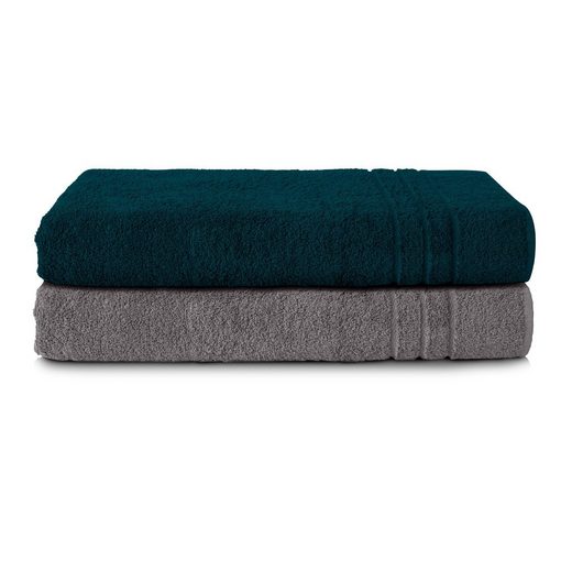 KOMFORTEC Saunatuch 80x200 cm Saunatücher Set aus 100% Baumwolle Frottee (2-St), XXL, Weich, Groß, Schnelltrocknend mehr Riesige Rabatte