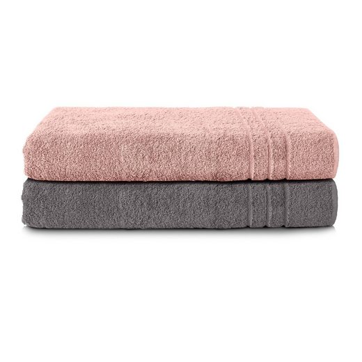 KOMFORTEC Saunatuch 80x200 cm Saunatücher Set aus 100% Baumwolle Frottee (2-St), XXL, Weich, Groß, Schnelltrocknend mehr Riesige Rabatte