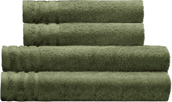 KLEINE WOLKE Handtuch Set Royal Frottier (Set, 4-St), Uni Farben, Handtücher, Duschtücher, Bordüre, weich mehr Großer Ausverkauf