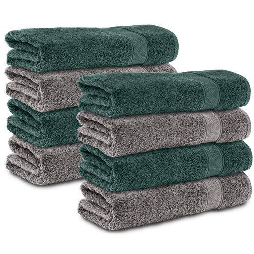 KOMFORTEC Handtücher 100% Baumwolle, 470 g/m² Frottee (8-St), Badetücher 50x100 cm Set, Weich mehr Super Sparpreis