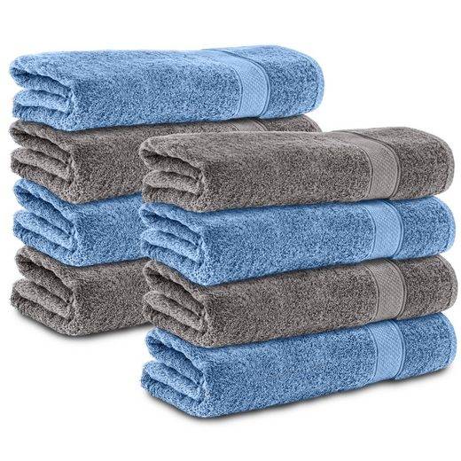KOMFORTEC Handtücher 100% Baumwolle, 470 g/m² Frottee (8-St), Badetücher 50x100 cm Set, Weich mehr