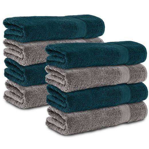 KOMFORTEC Handtücher 100% Baumwolle, 470 g/m² Frottee (8-St), Badetücher 50x100 cm Set, Weich mehr Neueste Stile