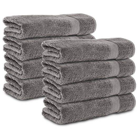 KOMFORTEC Handtücher 100% Baumwolle, 470 g/m² Frottee (8-St), Badetücher 50x100 cm Set, Weich mehr