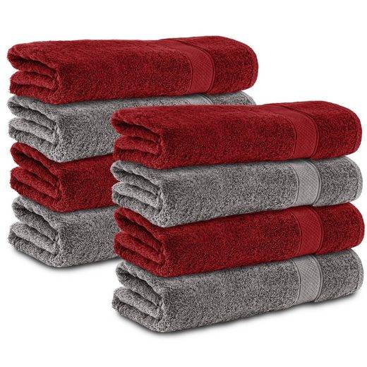 KOMFORTEC Handtücher 100% Baumwolle, 470 g/m² Frottee (8-St), Badetücher 50x100 cm Set, Weich mehr Bis zu 60% Rabatt