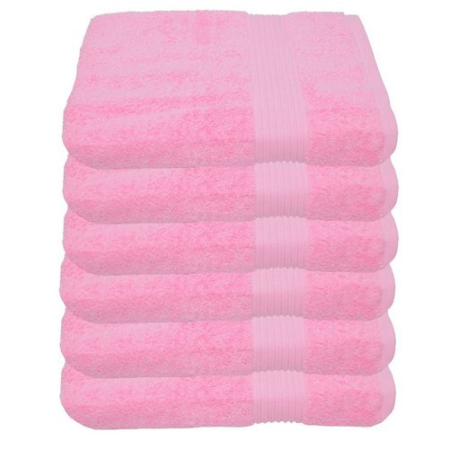 JULIE JULSEN Handtücher 6-Handtücher-Fuchsia-Handtuch 50 x 100 cm Baumwolle (6-St) mehr Lagerräumung