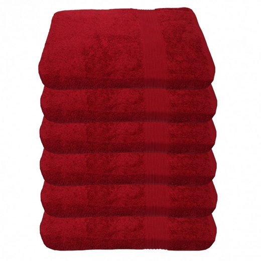 JULIE JULSEN Handtücher 6-Handtücher-Fuchsia-Handtuch 50 x 100 cm Baumwolle (6-St) mehr Blitzangebot