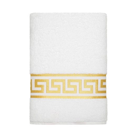 BELLE ARTI Handtücher Luxus Mäander Gästetücher Badetücher Duschtücher Saunatücher in Set (1-St), schwarz, weiss, beige, rot, gold, 100% Baumwolle, Frottee, eingestickt mehr Kauf eins, bekomm eins gratis