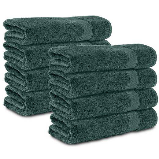 KOMFORTEC Badetücher 100% Baumwolle, 470 g/m² Frottee (8-St), Handtücher 70x140 cm Set, Weich mehr Bis zu 55% Rabatt