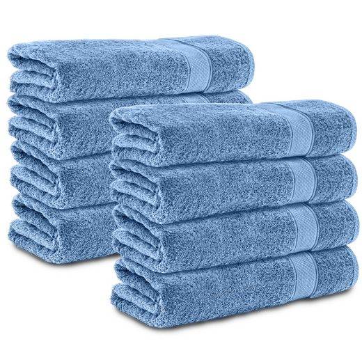 KOMFORTEC Badetücher 100% Baumwolle, 470 g/m² Frottee (8-St), Handtücher 70x140 cm Set, Weich mehr Bis zu 55% Rabatt