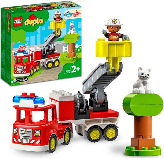 LEGO® Konstruktionsspielsteine Feuerwehrauto (10969), LEGO® DUPLO (21 St), mit Sirene und Licht; Made in Europe mehr Clearance-Verkauf