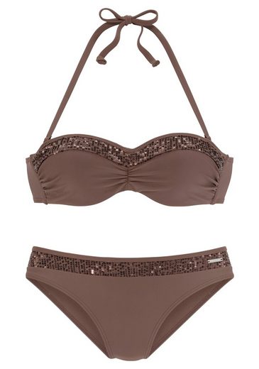 BRUNO BANANI Bügel-Bandeau-Bikini mit Pailletten mehr