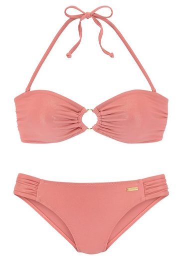 LASCANA Bandeau-Bikini mit goldfarbener Glanzbeschichtung mehr VIP-Rabatte